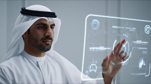 UAE Man Using Futuristic Technology