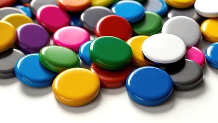 Colorful Magnets/Buttons - Design Concept - Copy Space