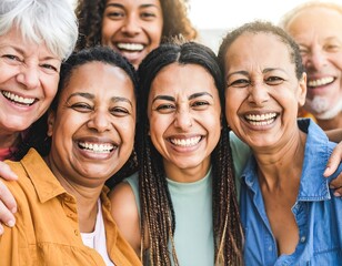 Diverse group laughing