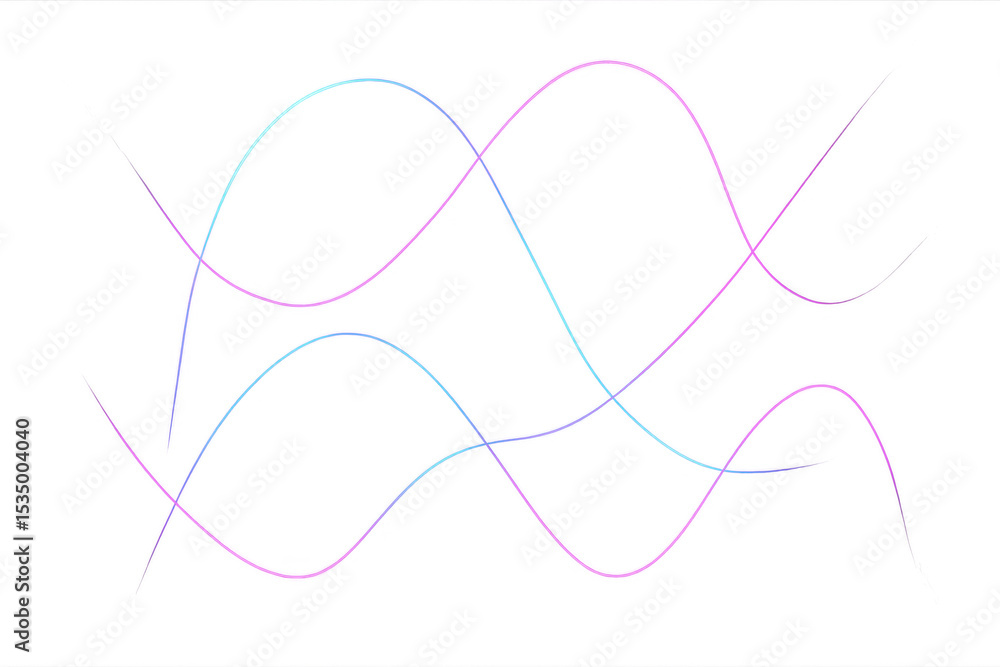 Poster soft pastel lines weaving intricate geometric pattern, creating dynamic visual composition on transp