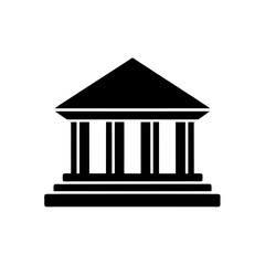 bank building icon on white background  .svg