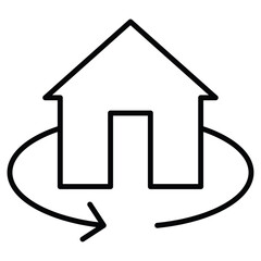 360 degree house icon simple flat icon vector symbol