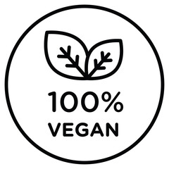 100 vegan icon simple flat icon vector symbol