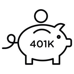 401k retirement savings icon simple flat icon vector symbol