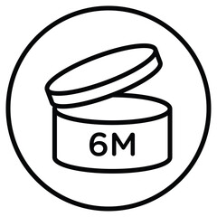 6 months PAO icon simple flat icon vector symbol