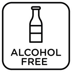 Alcohol free icon simple flat icon vector symbol