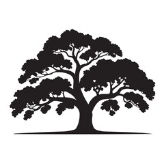 Obraz premium A vector silhouette set showcasing diverse trees, perfect for nature, forest, and seasonal design illustrations