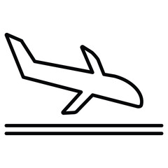 Arrivals plane icon simple flat icon vector symbol