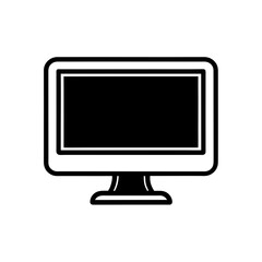desktop monitor icon on white background  .svg