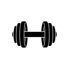 dumbbell icon on white background  .svg