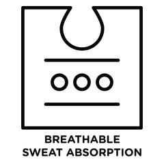 Breathable sweat absorption icon simple flat icon vector symbol