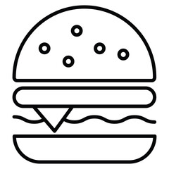 Burger icon simple flat icon vector symbol