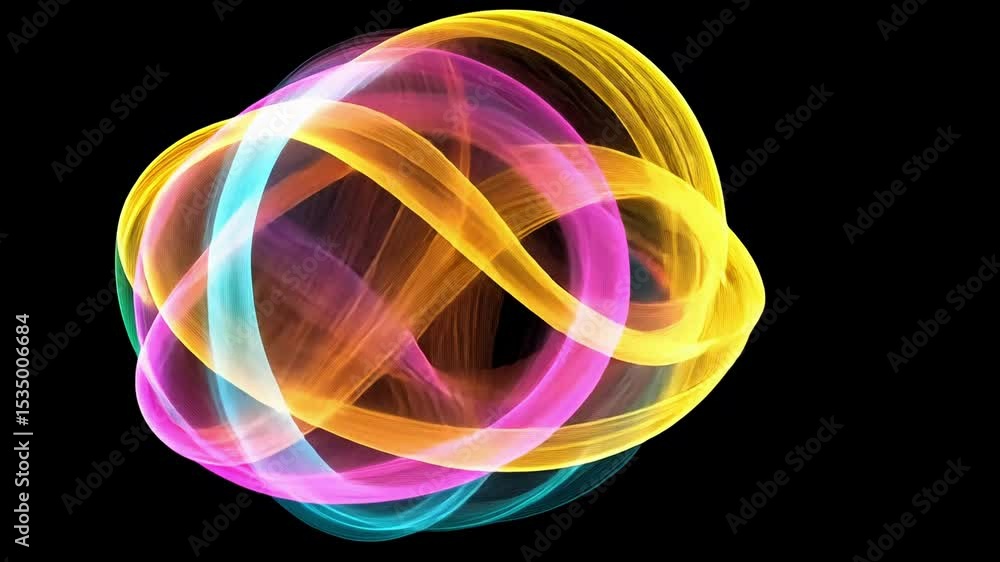 Poster colorful light trails create mesmerizing patterns in motion on a black background for artistic explo