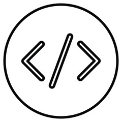Obraz premium Coding icon simple flat icon vector symbol