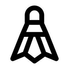 Line vector icon shuttlecock representing sport and physical activity. Perfect for fitness apps, workout dashboards, and active lifestyle designs. Scalable SVG format for easy customization.