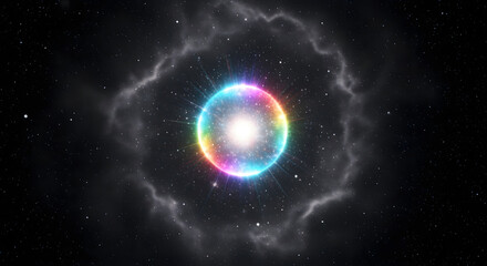 Fototapeta premium Luminous Orb Pulsing in Grainy Space