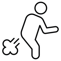 Farting icon simple flat icon vector symbol