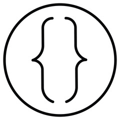 Font brackets icon simple flat icon vector symbol