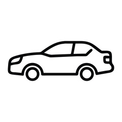 Minimalist Car Vector Line Art in Black and White