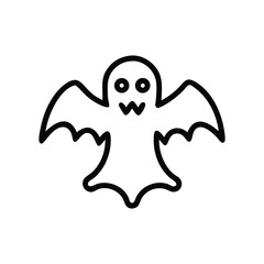 Black and White Vector Line Art of Halloween Icons Set