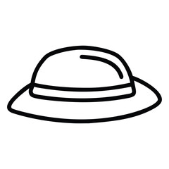 Black and White Vector Line Art of Hat Minimal Style