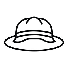 Minimal Hat Line Art Vector in Black and White