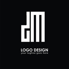 DM DM Logo Design, Creative Minimal Letter DM DM Monogram
