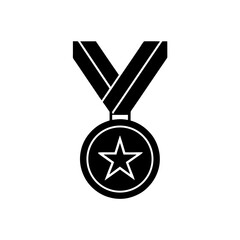 medal with star icon on white background  .svg