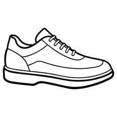 Shoe Minimal Vector Line Art in Black and White