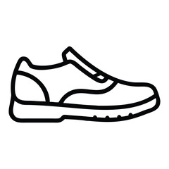 Black and White Vector Line Drawing of Minimal Shoe