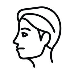 Black and White Vector Line Art of Single Line Face