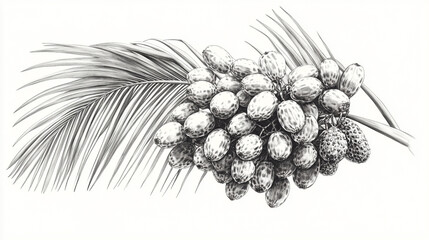Fruit Classic Illustration With Date Palm Botanical Donzb
