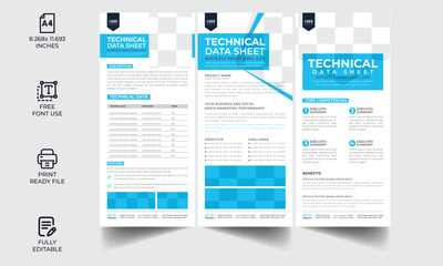 Rollup Technical Data Sheet layout template. Roll up modern Dl product catalog design template, Minimalist product brochure template design, corporate flyer, business flyer, DL flyer, Rollup design
