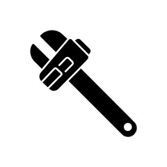 pipe wrench icon on white background  .svg