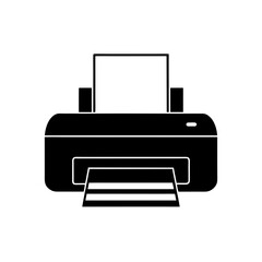 printer with paper icon on white background  .svg
