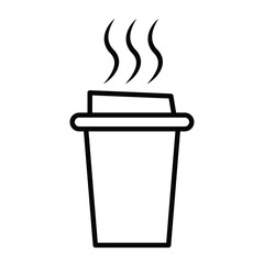 Paper coffee cup icon simple flat icon vector symbol