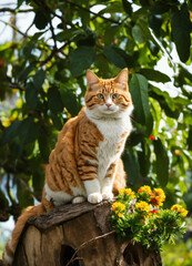 cat in the garden