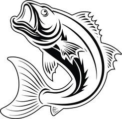 Fototapeta premium fish logo icon silhouette vector art 