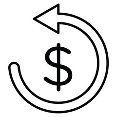 Obraz premium refund money icon simple flat icon vector symbol