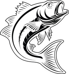 fish logo icon silhouette vector art	
