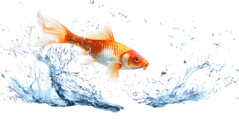 Leaping Goldfish: Water Splash, Aquatic Animal Photography