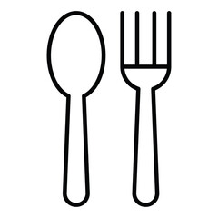 spoon and fork icon simple flat icon vector symbol