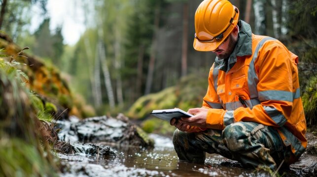 Hydrologist Studying Water Flow Patterns