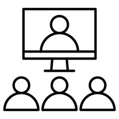 Video conference icon simple flat icon vector symbol