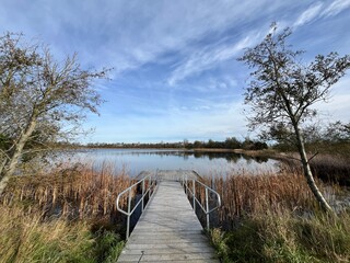wooden bridge over the lake