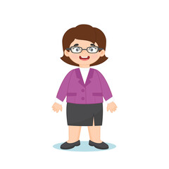 Cute girl teacher. Professions. Vector illustration in flat cartoon style