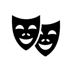 theater masks icon on white background  .svg