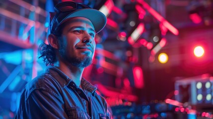 Obraz premium Technical Work of Lighting Technician