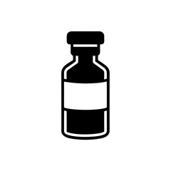 vaccine vial icon on white background  .svg