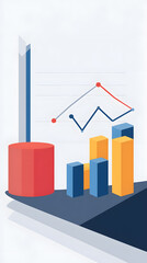 Graphical Representation of Growth Trends with Bar and Line Charts